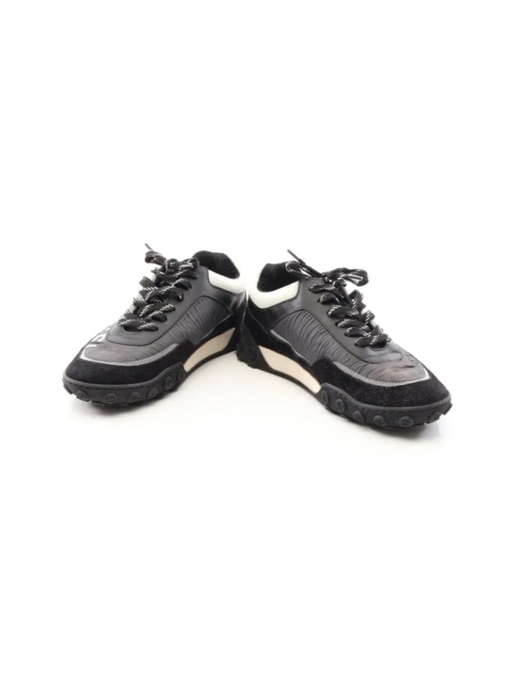 Chanel Sneakers CC Logo Nylon Suede